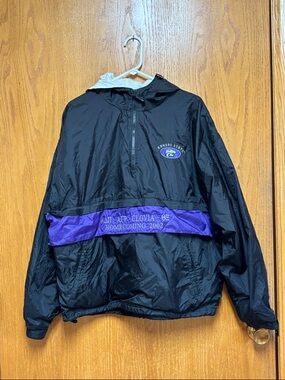 Charles River Apparel Black and Purple Kansas State Windbreaker